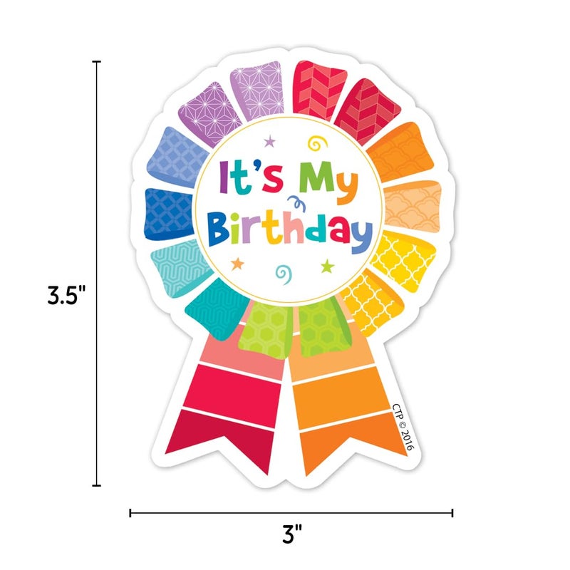 Creative Teaching Press CTP Painted Palette Happy Birthday Badge, Set of 36, 3" x 3 .5" Each (Creative Teaching Press 1066) - Image 3
